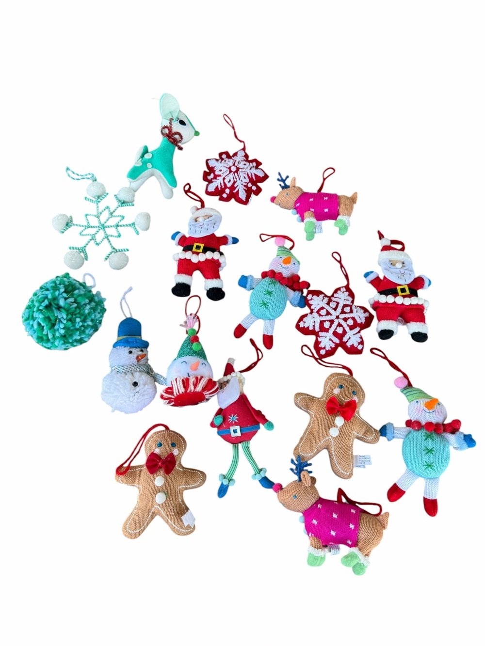 Target Wondershop 16-Piece Knit Ornament Set 2018 Santa Snowflake Reindeer